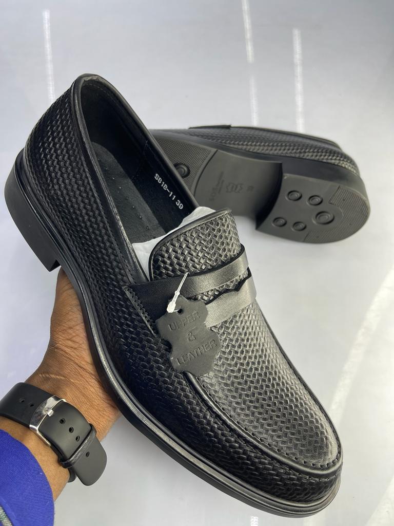 Men Shoes Crocodile Style Official Black