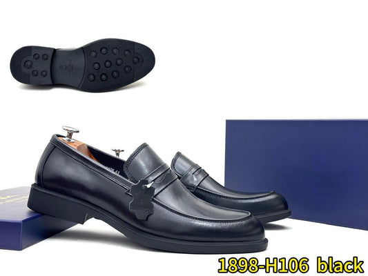 Formal Italian Men’s Leather Free Slip-On Shoes