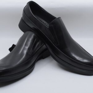 Formal Italian Men’s Leather Free Slip-On Shoes- Black